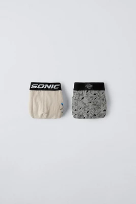 6-14 YEARS/ TWO PACK OF SONIC © SEGA BOXERS