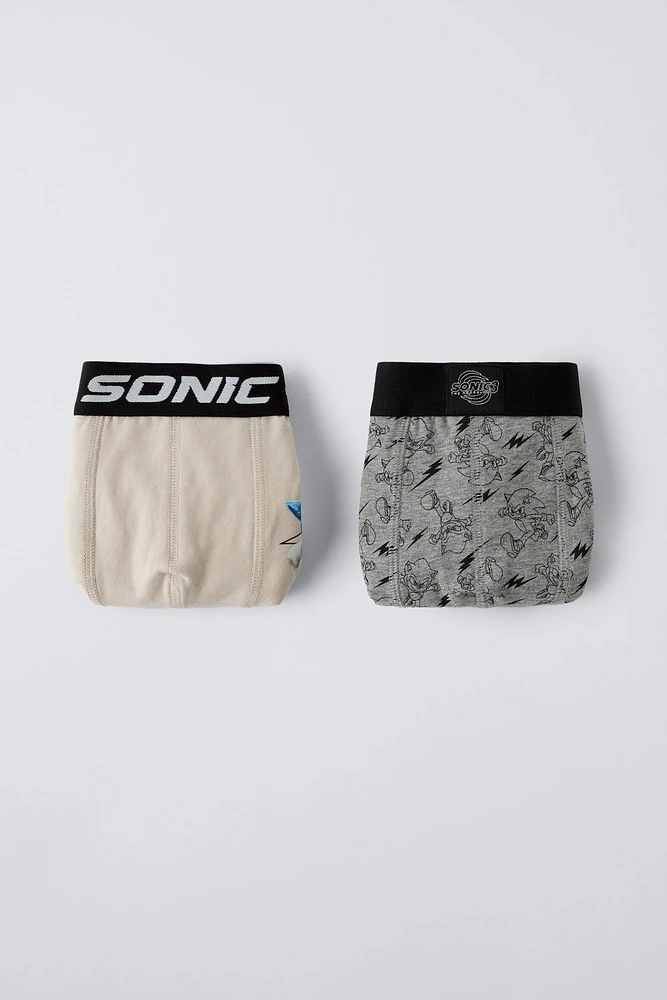 6-14 YEARS/ TWO PACK OF SONIC © SEGA BOXERS