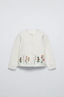 FLORAL EMBROIDERY KNIT CARDIGAN