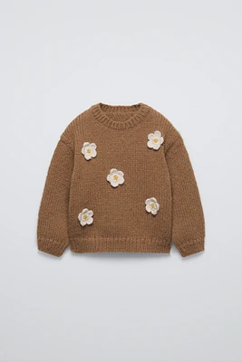 FLORAL KNIT SWEATER