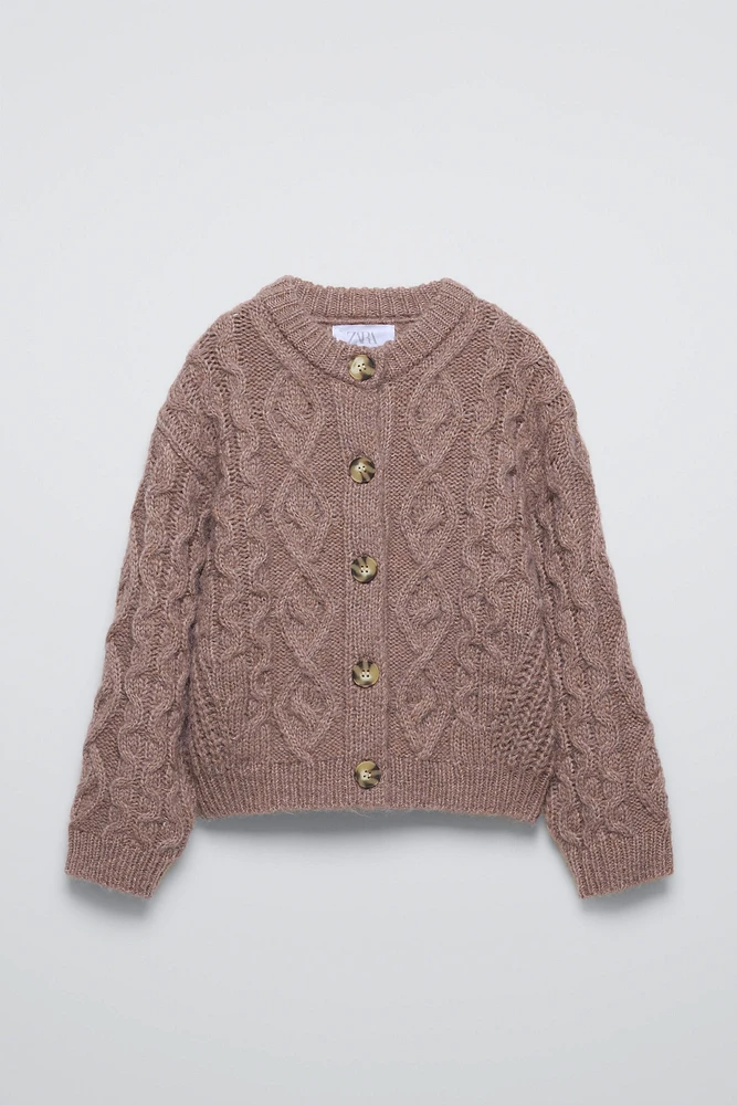 CABLE-KNIT CARDIGAN