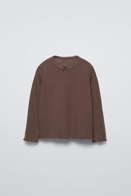 T-SHIRT POINTELLE AVEC NŒUD