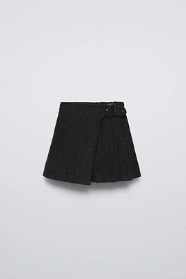 PLAID BOX PLEAT SKIRT