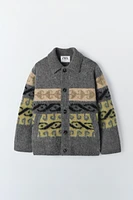 ALPACA AND WOOL BLEND JACQUARD CARDIGAN LIMITED EDITION