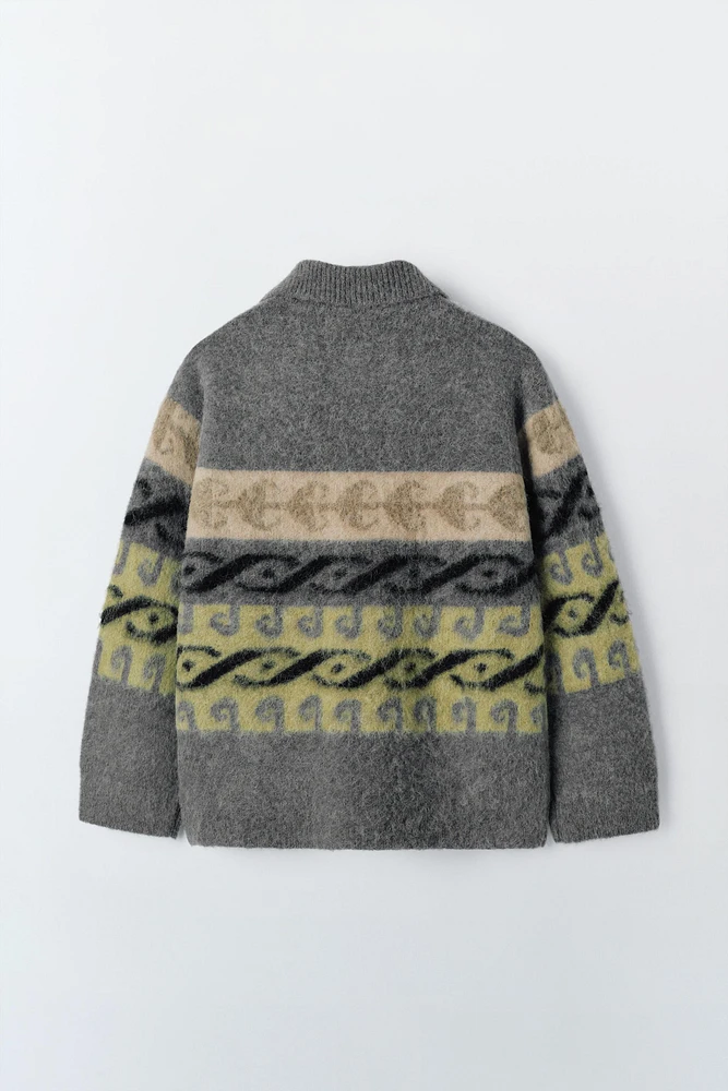 ALPACA AND WOOL BLEND JACQUARD CARDIGAN LIMITED EDITION