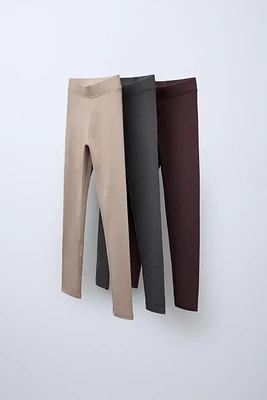 THREE PACK OF PLAIN LEGGINGS