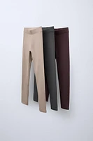 THREE PACK OF PLAIN LEGGINGS