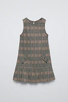 PLAID PINAFORE DRESS