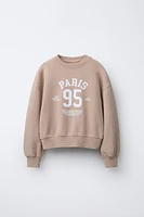 WASHED EFFECT TEXT SWEATSHIRT