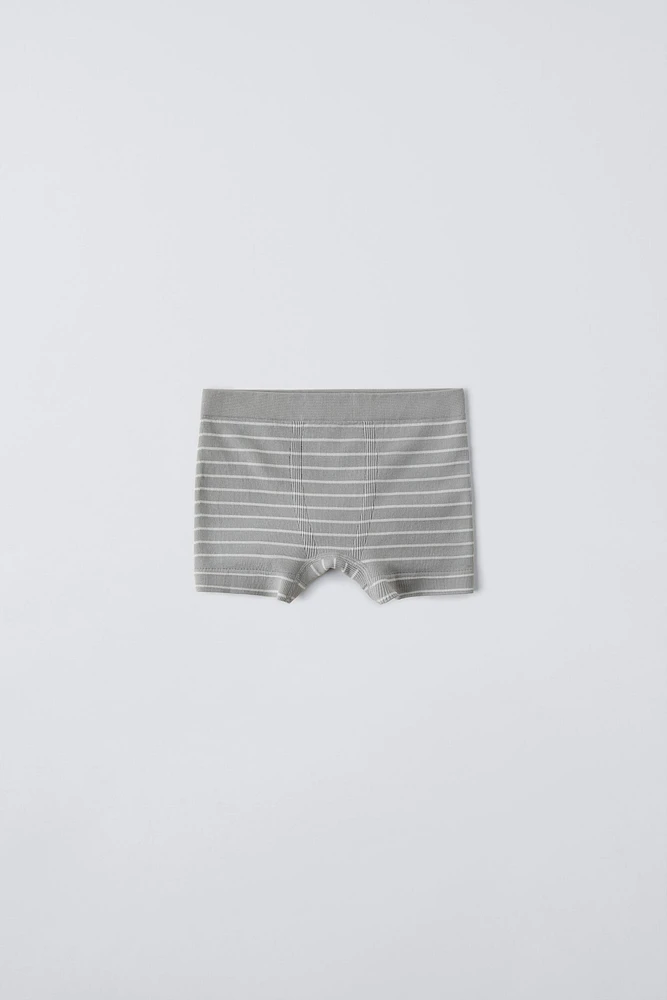 8-14 ANS/ LOT DE TROIS BOXERS SANS COUTURES À RAYURES