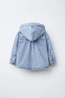 HOODED DENIM OVERSHIRT