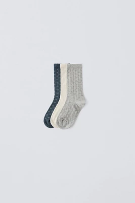 THREE-PACK OF OPENWORK STAR SOCKS