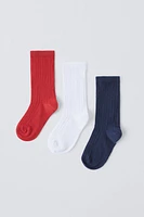 THREE-PACK OF PLAIN LONG SOCKS