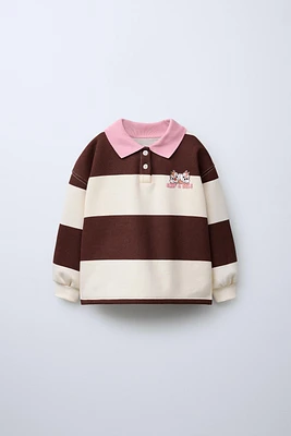 CHIP & DALE © DISNEY STRIPED POLO SWEATSHIRT