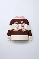 CHIP & DALE © DISNEY STRIPED POLO SWEATSHIRT