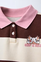 CHIP & DALE © DISNEY STRIPED POLO SWEATSHIRT