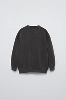 WASHED EFFECT VARSITY SWEATSHIRT