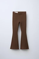 FLARED RIBBED PANTS