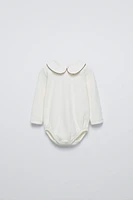 BODYSUIT WITH EMBROIDERED COLLAR