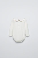 BODYSUIT WITH EMBROIDERED COLLAR