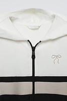 EMBROIDERED BOW HOODIE SWEATSHIRT