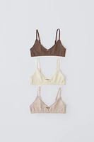 8-14 YEARS/ THREE-PACK OF BASIC FLORAL BRALETTES