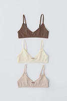 8-14 YEARS/ THREE-PACK OF BASIC FLORAL BRALETTES