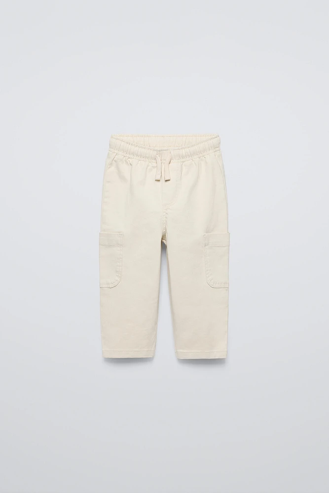 SERGED DRAWSTRING STRAIGHT PANTS