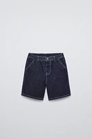 LABEL TRIM DENIM SHORTS