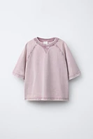HEAVYWEIGHT T-SHIRT AND WASHED EFFECT FLARE LEGGINGS SET