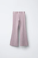 HEAVYWEIGHT T-SHIRT AND WASHED EFFECT FLARE LEGGINGS SET