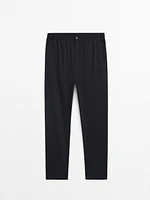 100% wool jogger fit trousers