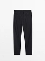 100% wool jogger fit trousers