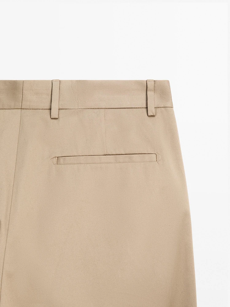 100% cotton twill relaxed fit trousers