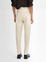 Cotton blend relaxed fit trousers