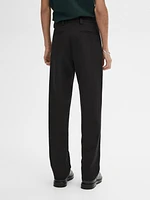 Straight-leg cotton blend twill trousers