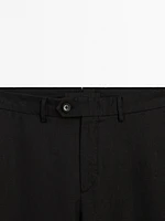 100% linen tapered fit trousers