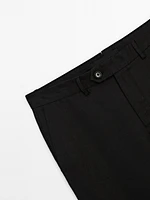 100% linen tapered fit trousers