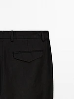 100% linen tapered fit trousers