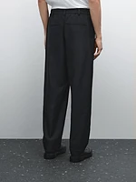 Relaxed fit trousers a cool wool blend