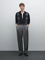 Pantalon relaxed fit en laine froide mélangée