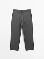 Pantalon relaxed fit en laine froide mélangée