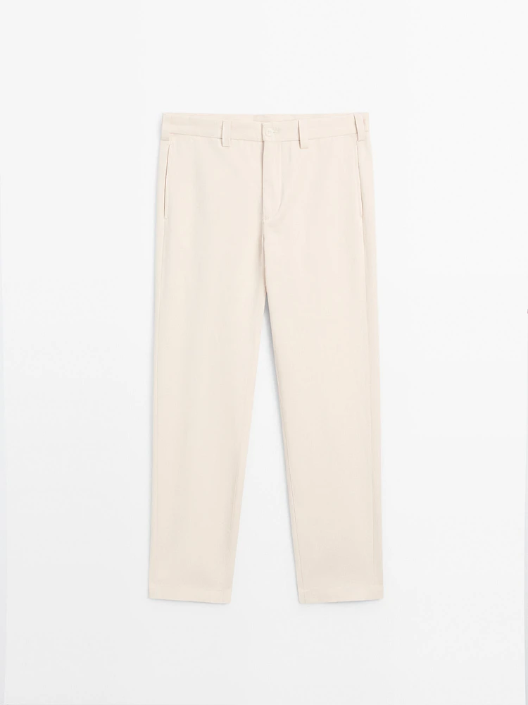 Pantalon straight 100 % coton