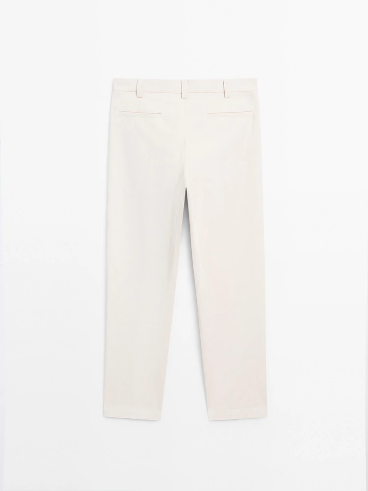 Pantalon straight 100 % coton