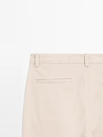 Cotton blend balloon fit trousers