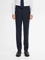 100% wool striped suit trousers