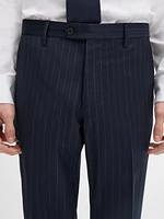 100% wool striped suit trousers