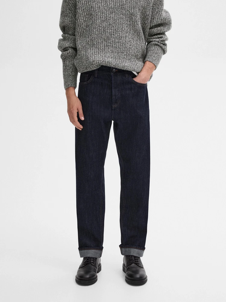 Jean selvedge relaxed fit 100 % coton