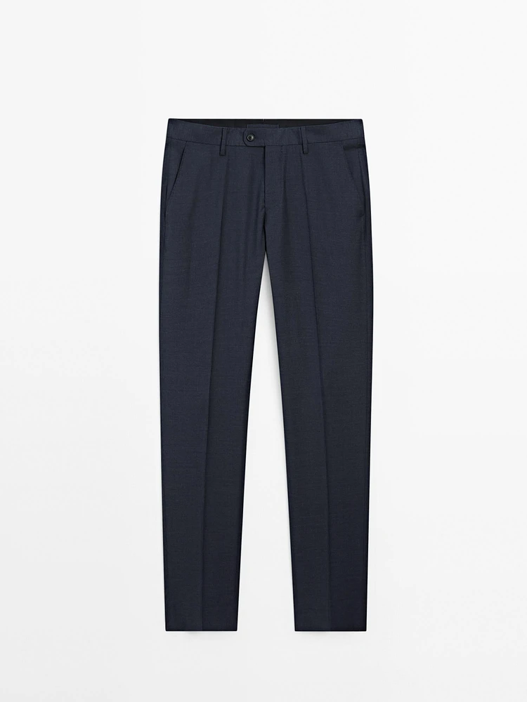 Wool blend suit trousers