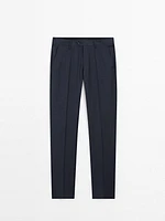 Wool blend suit trousers